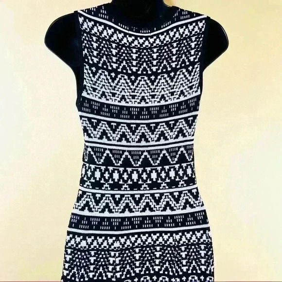 Altar’d State Rayon Black/white Sleeveless Knit A-Line Mini Dress Size S - Picture 12 of 16